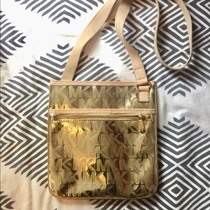 Michael Kors Gold Logo Purse w/ Strap BARELY USED